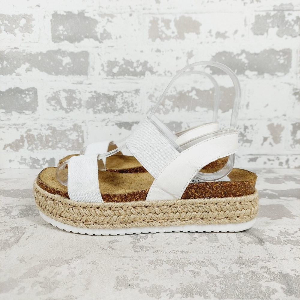 Steve Madden White Platform Sandals